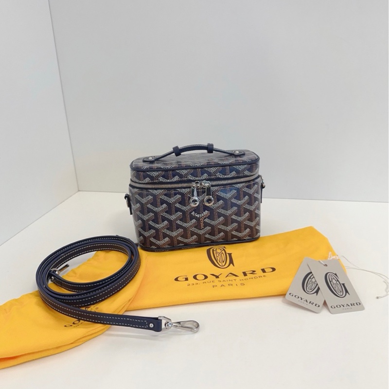 【99新閒置🆕】Goyard 新款Muse nano老花化妝包 盒子包 深藍色老花  手提斜挎包-0