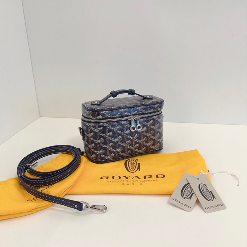 【99新閒置🆕】Goyard 新款Muse nano老花化妝包 盒子包 深藍色老花  手提斜挎包-2