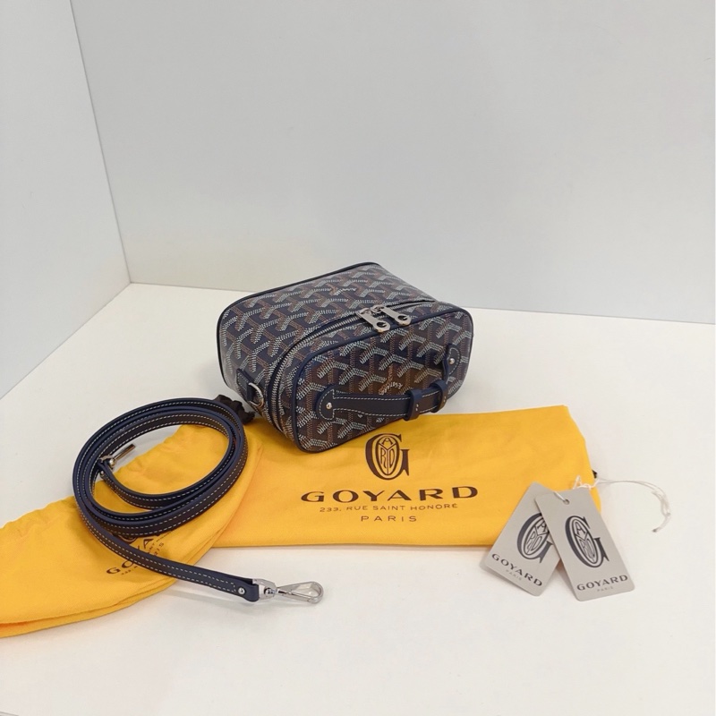 【99新閒置🆕】Goyard 新款Muse nano老花化妝包 盒子包 深藍色老花  手提斜挎包-3