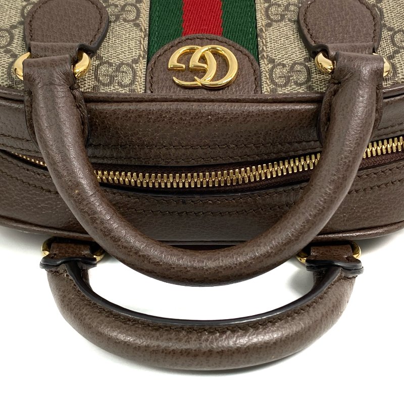 △ Gucci 古馳 Brown Coated Canvas GG Supreme Ophidia Mini 2 Way Bag 724606 啡色塗層帆布經典老花兩用袋 - 267002099-7