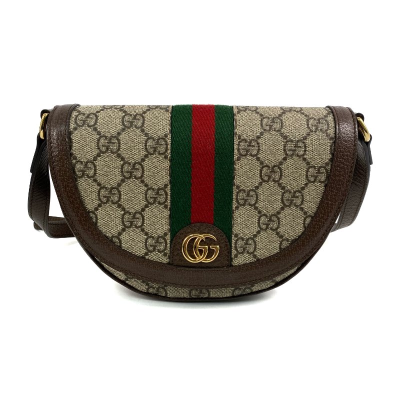 △ Gucci 古馳 Brown Coated Canvas GG Supreme Ophidia Mini Crossbody Bag 757309 啡色塗層帆布經典老花斜背袋 - 267001931-1