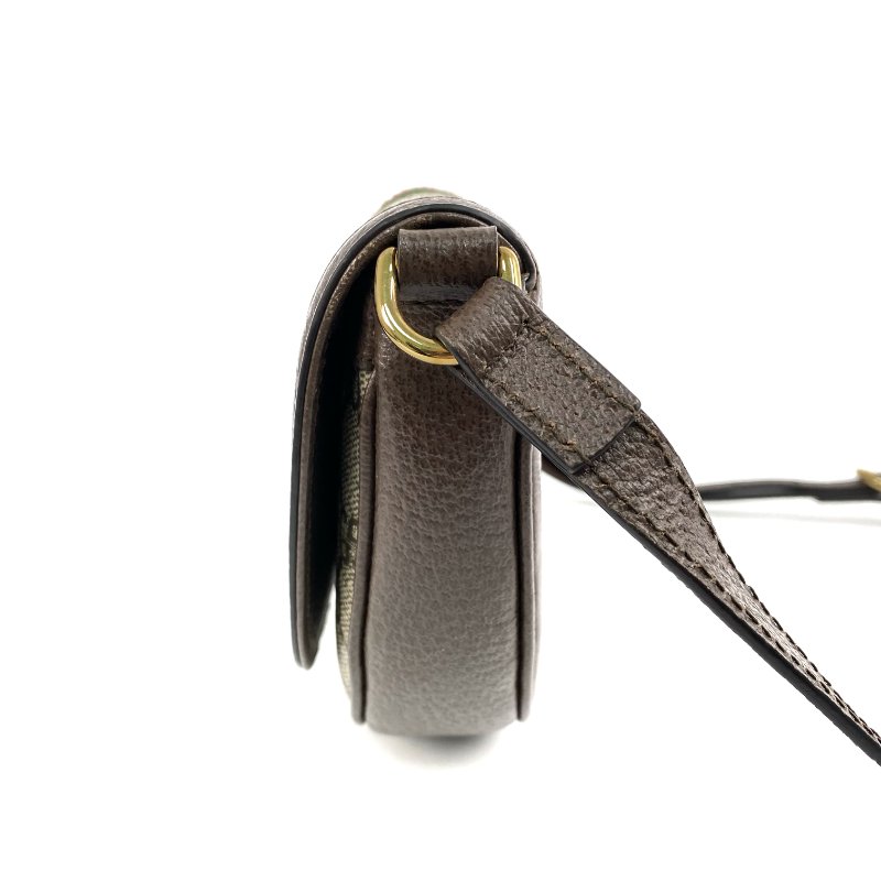 △ Gucci 古馳 Brown Coated Canvas GG Supreme Ophidia Mini Crossbody Bag 757309 啡色塗層帆布經典老花斜背袋 - 267001931-4