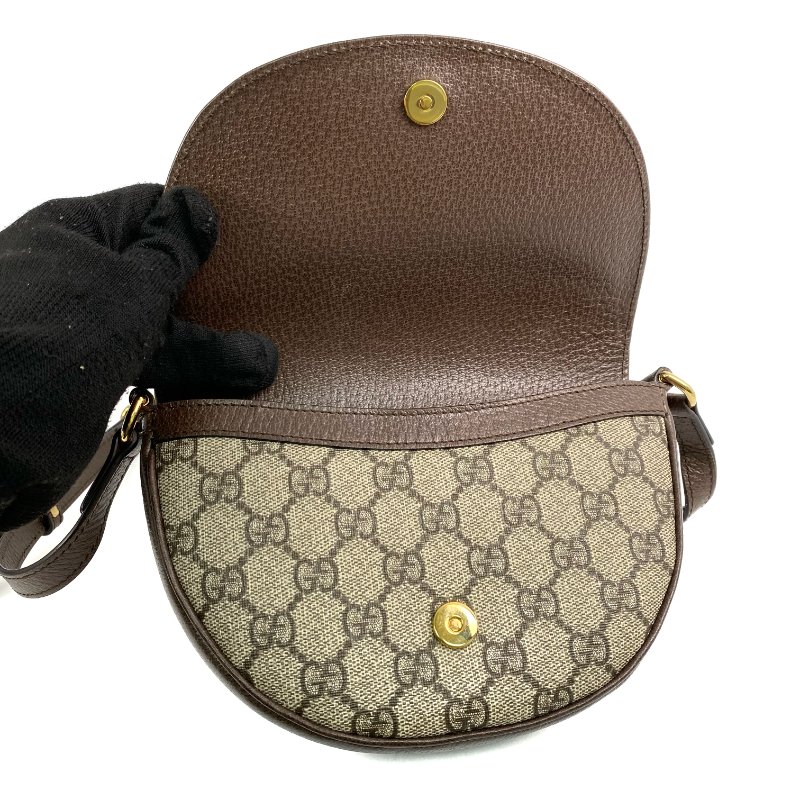 △ Gucci 古馳 Brown Coated Canvas GG Supreme Ophidia Mini Crossbody Bag 757309 啡色塗層帆布經典老花斜背袋 - 267001931-13