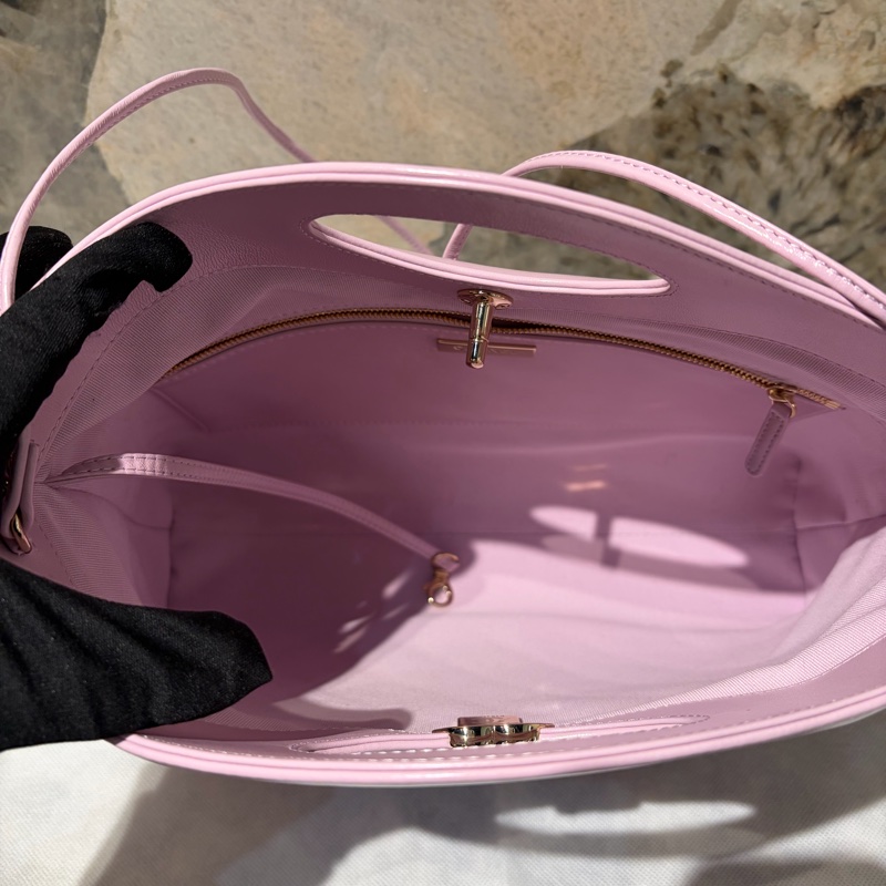 Chanel淡紫色亮面小羊皮31購物包-7