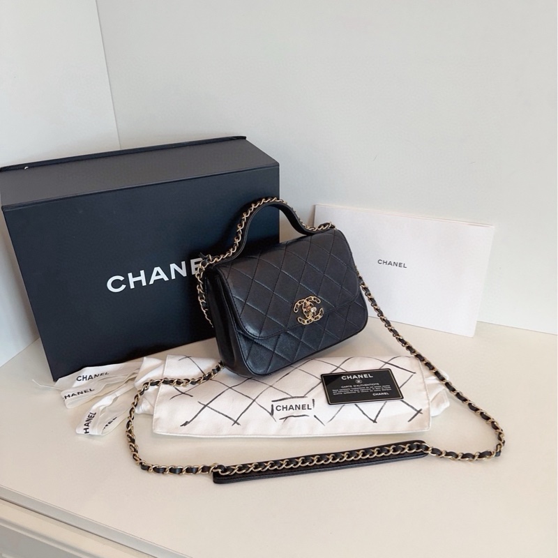 【99新全套🆕】Chanel 黑金19bag系列郵差包 手提斜挎包-2