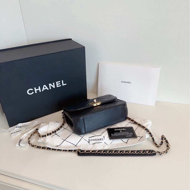 【99新全套🆕】Chanel 黑金19bag系列郵差包 手提斜挎包-4
