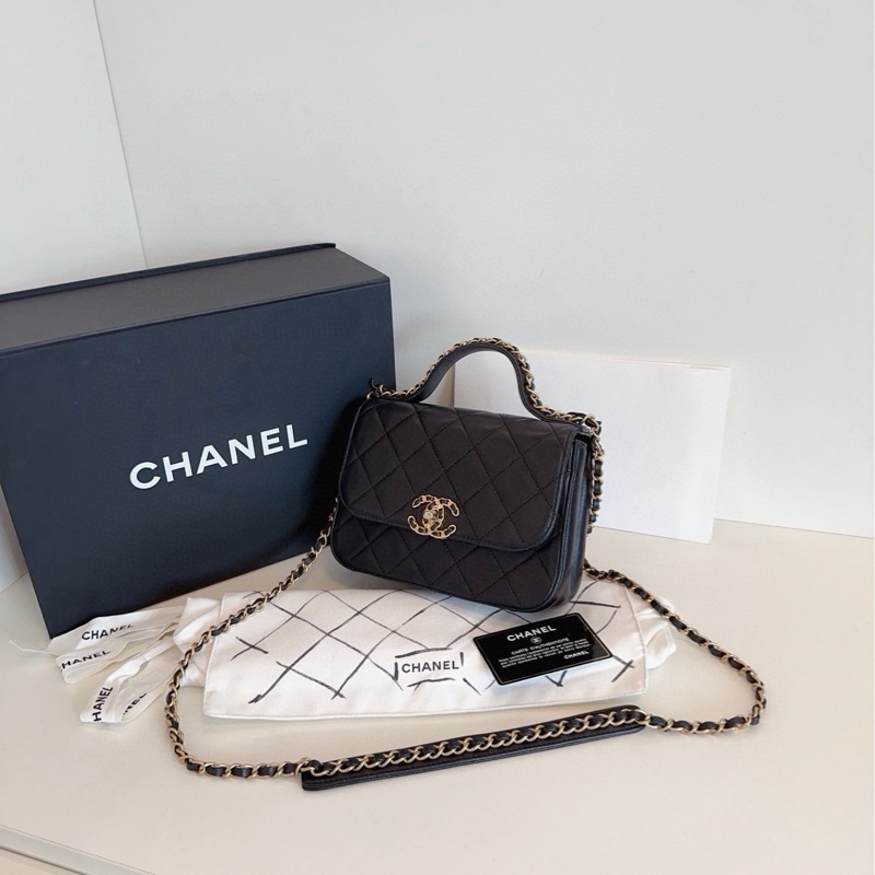 【99新全套🆕】Chanel 黑金19bag系列郵差包 手提斜挎包-6
