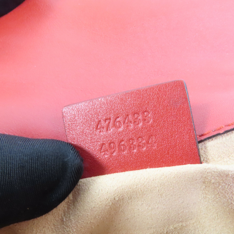 GUCCI 牛皮皮革GG Marmont Super Mini金扣鏈帶肩背袋-9