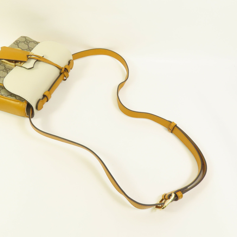 GUCCI 塗層帆布/牛皮皮革Padlock Mini Top Handle Bag金扣手挽肩背兩用袋-4