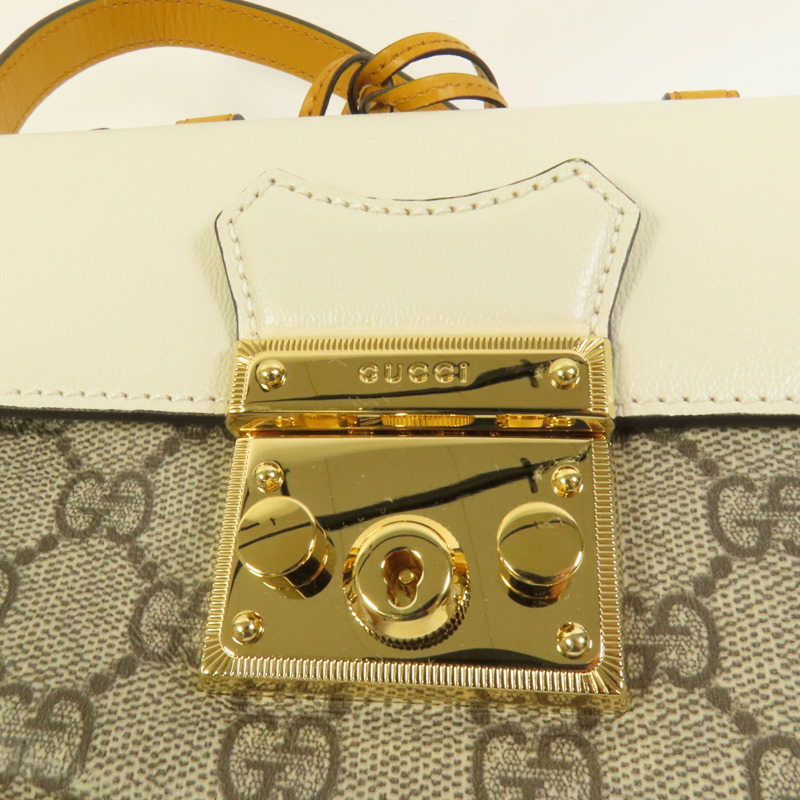 GUCCI 塗層帆布/牛皮皮革Padlock Mini Top Handle Bag金扣手挽肩背兩用袋-7
