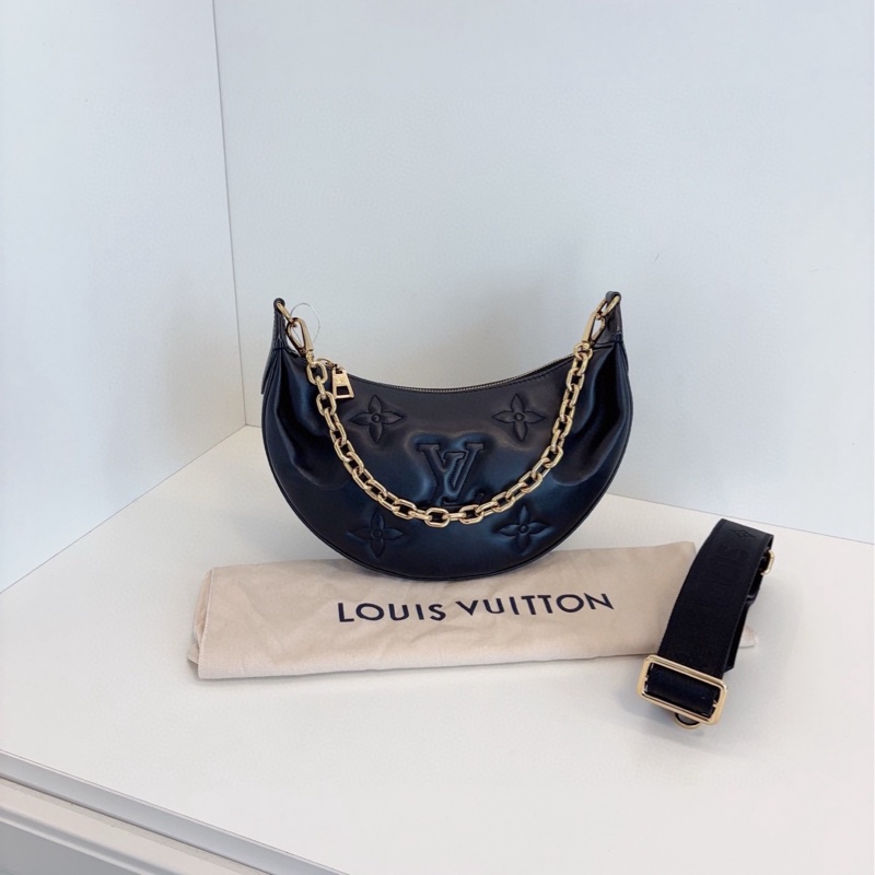 【99新閒置🆕】LV over the moon🌙黑金泡泡糖全皮月亮包 單肩包-0