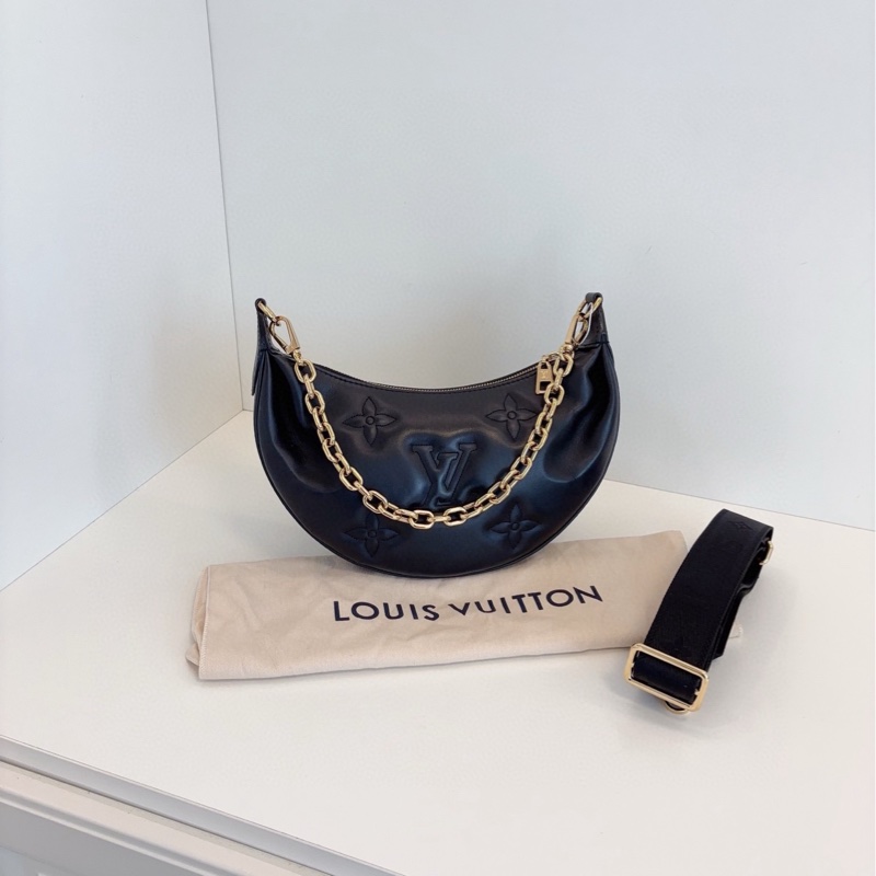 【99新閒置🆕】LV over the moon🌙黑金泡泡糖全皮月亮包 單肩包-2