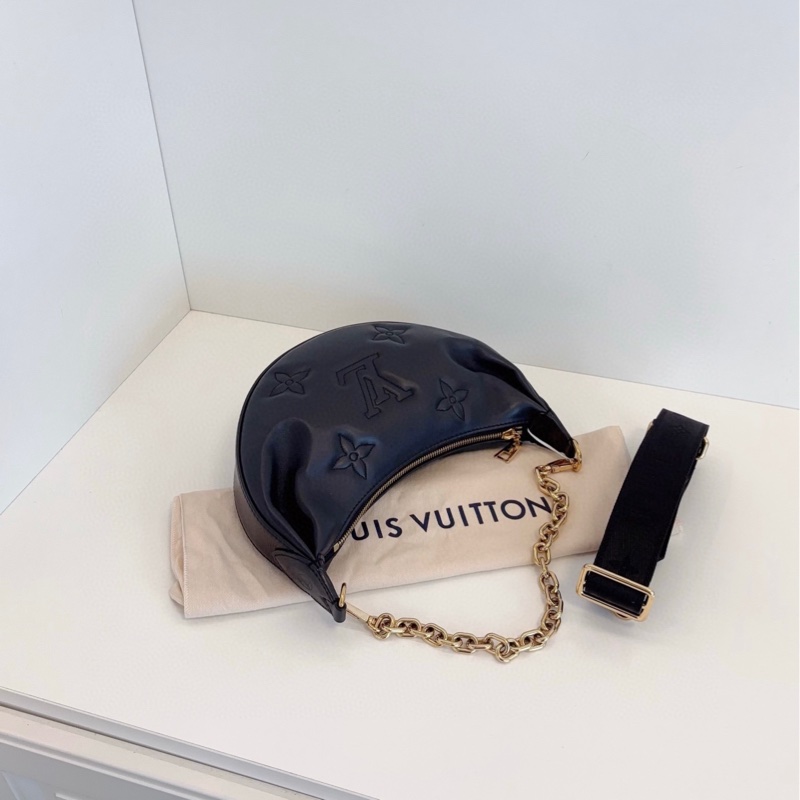 【99新閒置🆕】LV over the moon🌙黑金泡泡糖全皮月亮包 單肩包-3