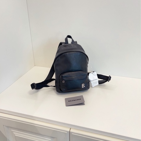 【閒置🆕】Balenciaga 黑銀牛皮小書包 mini雙肩包