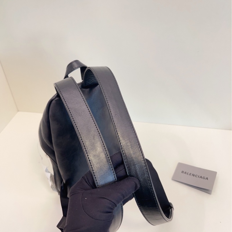 【閒置🆕】Balenciaga 黑銀牛皮小書包 mini雙肩包-6