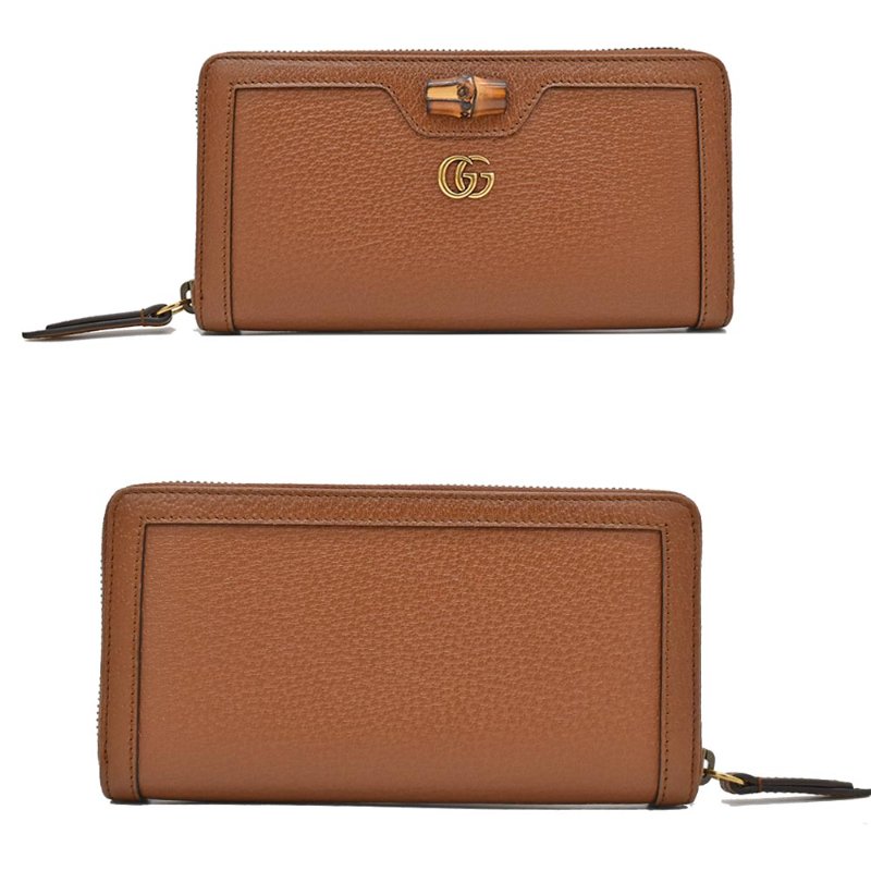 【門市全新現貨】GUCCI Diana 竹節釦牛皮拉鍊長夾(附原廠紙盒、原廠防塵袋)-0