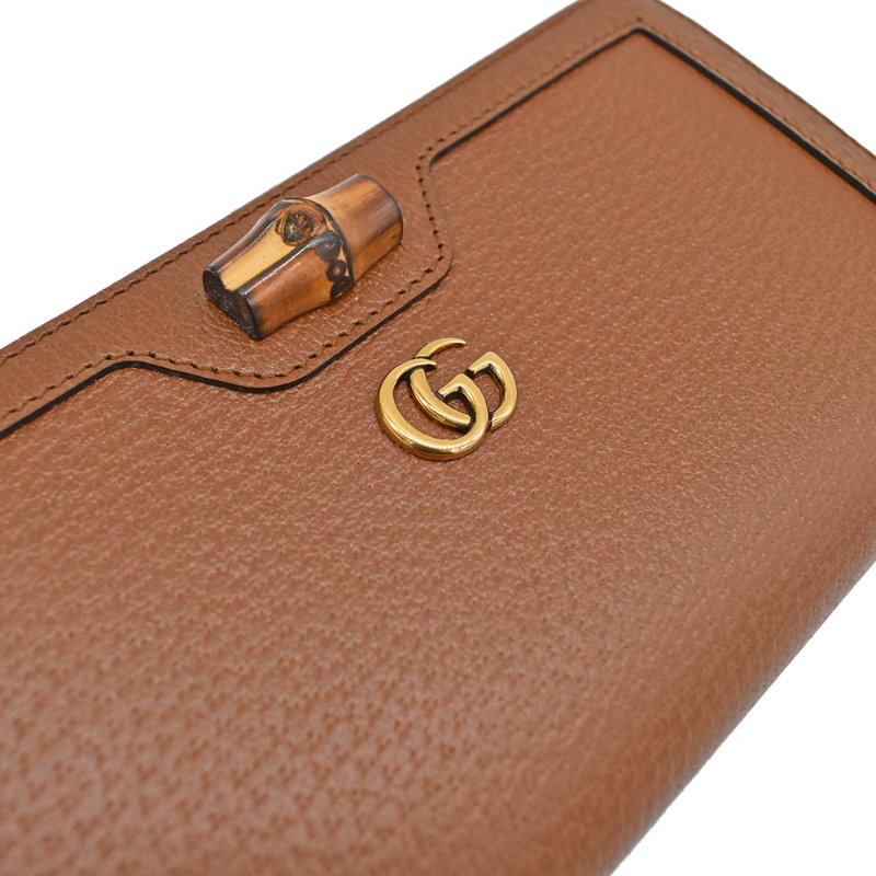 【門市全新現貨】GUCCI Diana 竹節釦牛皮拉鍊長夾(附原廠紙盒、原廠防塵袋)-2