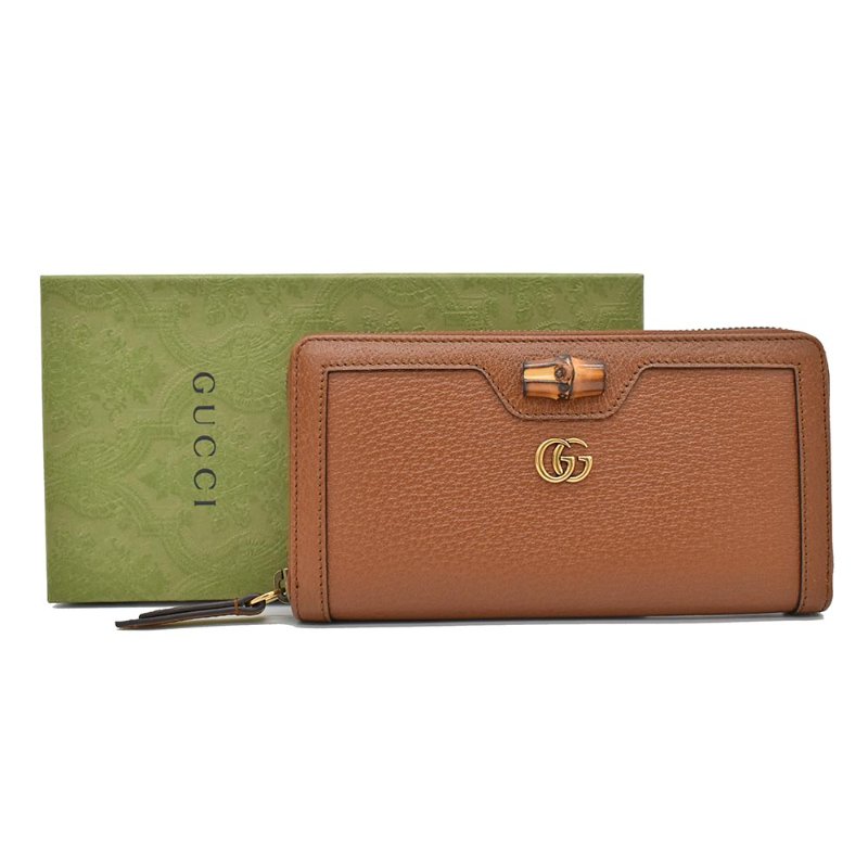 【門市全新現貨】GUCCI Diana 竹節釦牛皮拉鍊長夾(附原廠紙盒、原廠防塵袋)-3