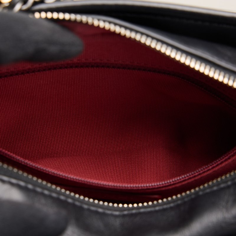 二手Chanel Gabrielle 小號流浪包/黑金 芯片款-19