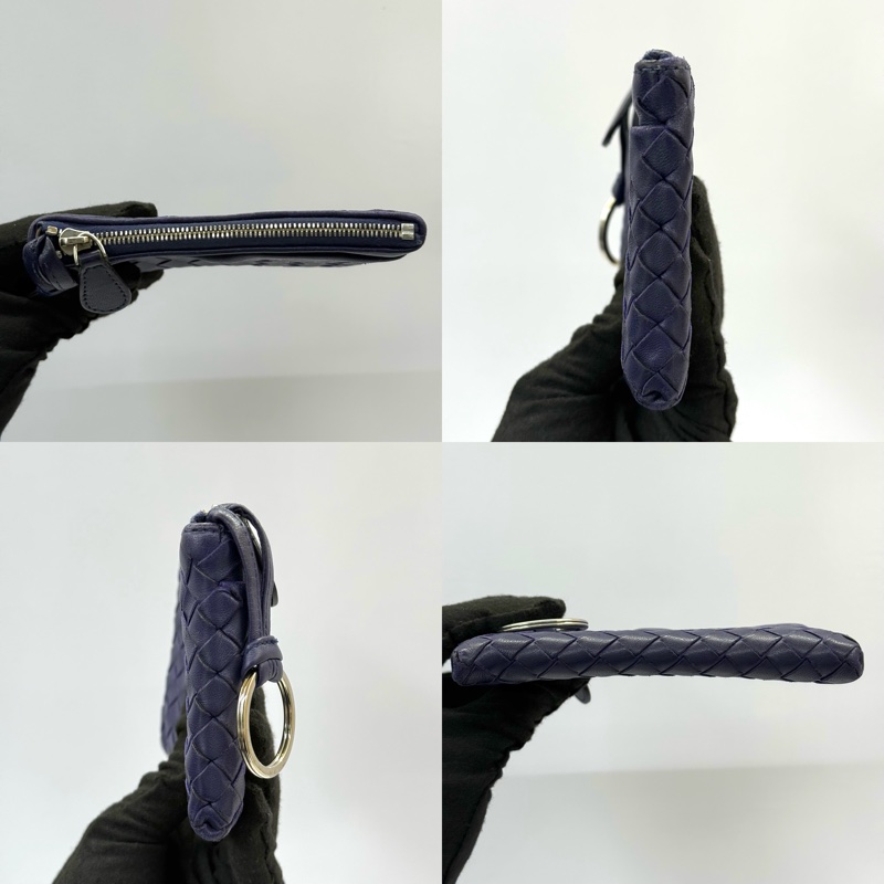 BOTTEGA VENETA 寶緹嘉  藍色編織皮革零錢包 COIN CASE INTRECCIATO-3