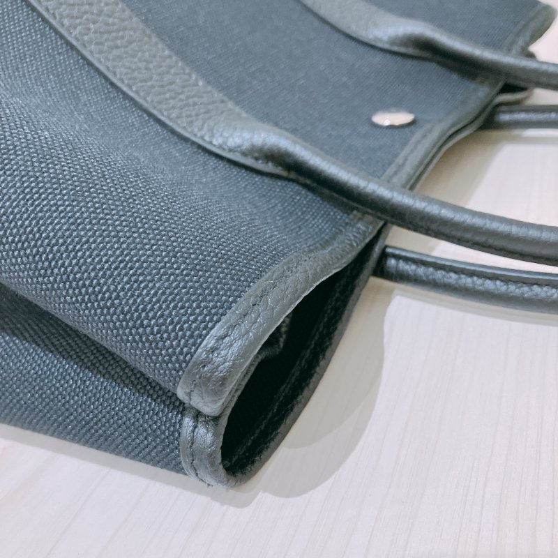 TK1957	愛馬仕  Garden Party 30 Canvas Black X PHW-14