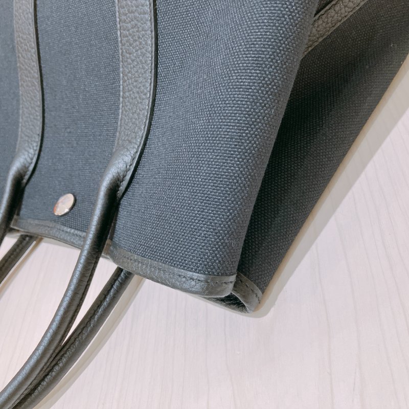 TK1957	愛馬仕  Garden Party 30 Canvas Black X PHW-15