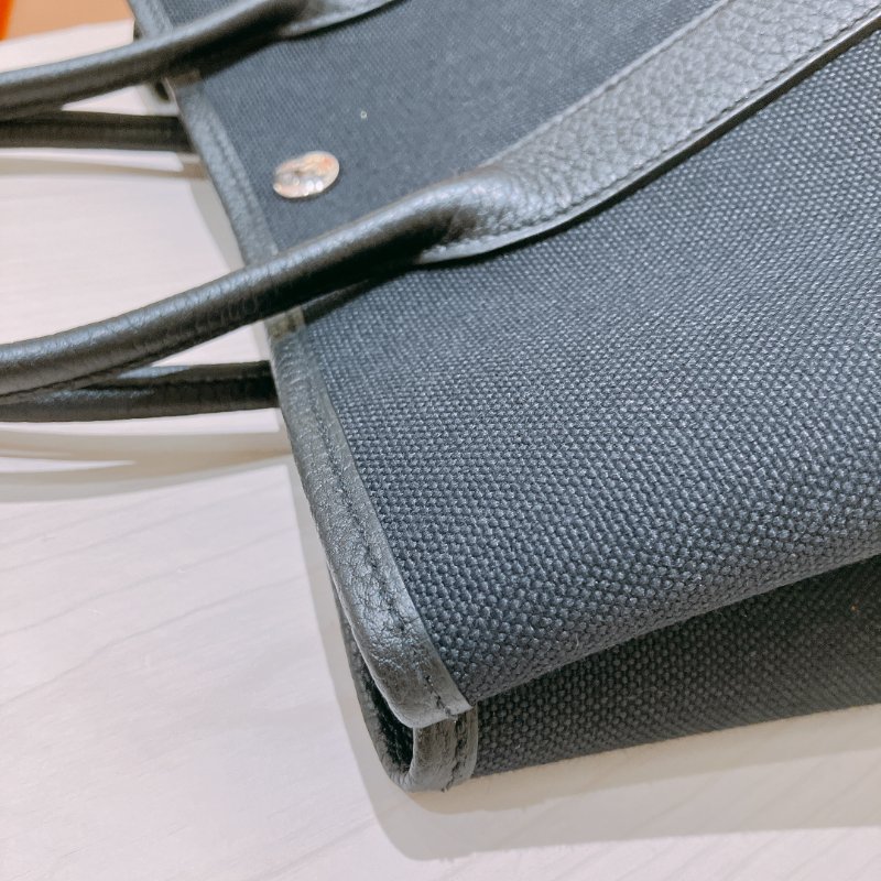 TK1957	愛馬仕  Garden Party 30 Canvas Black X PHW-17