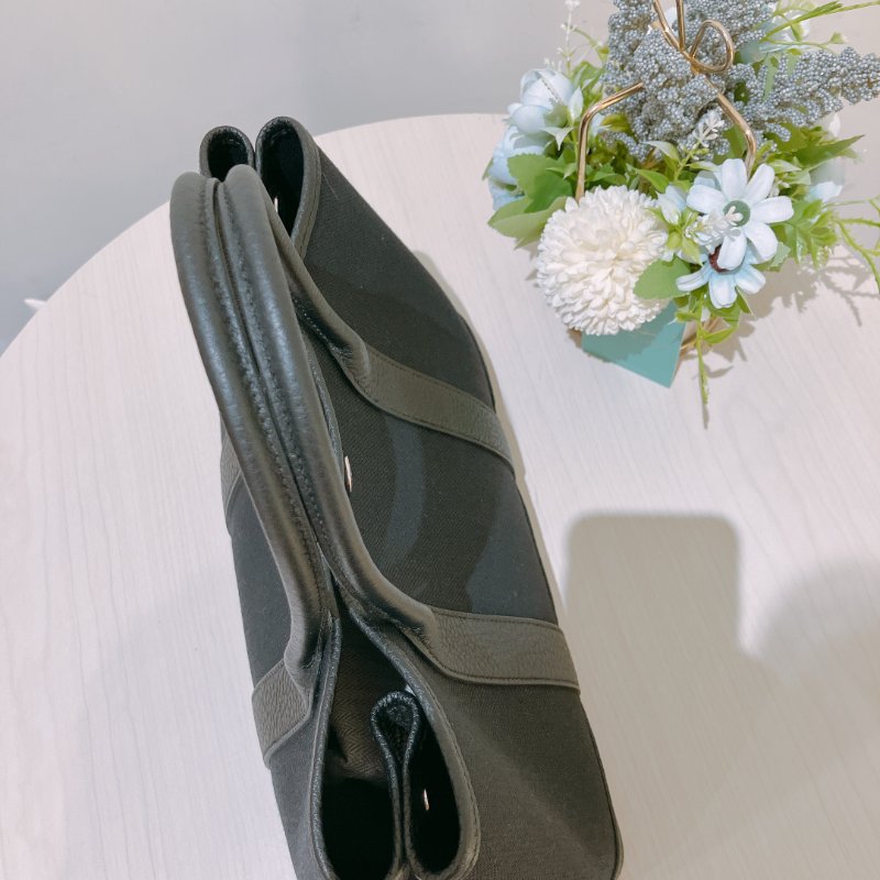 TK1957	愛馬仕  Garden Party 30 Canvas Black X PHW-18