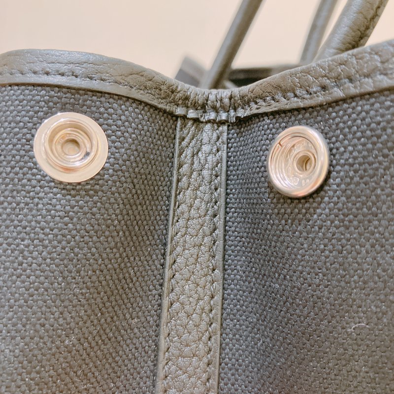 TK1957	愛馬仕  Garden Party 30 Canvas Black X PHW-19