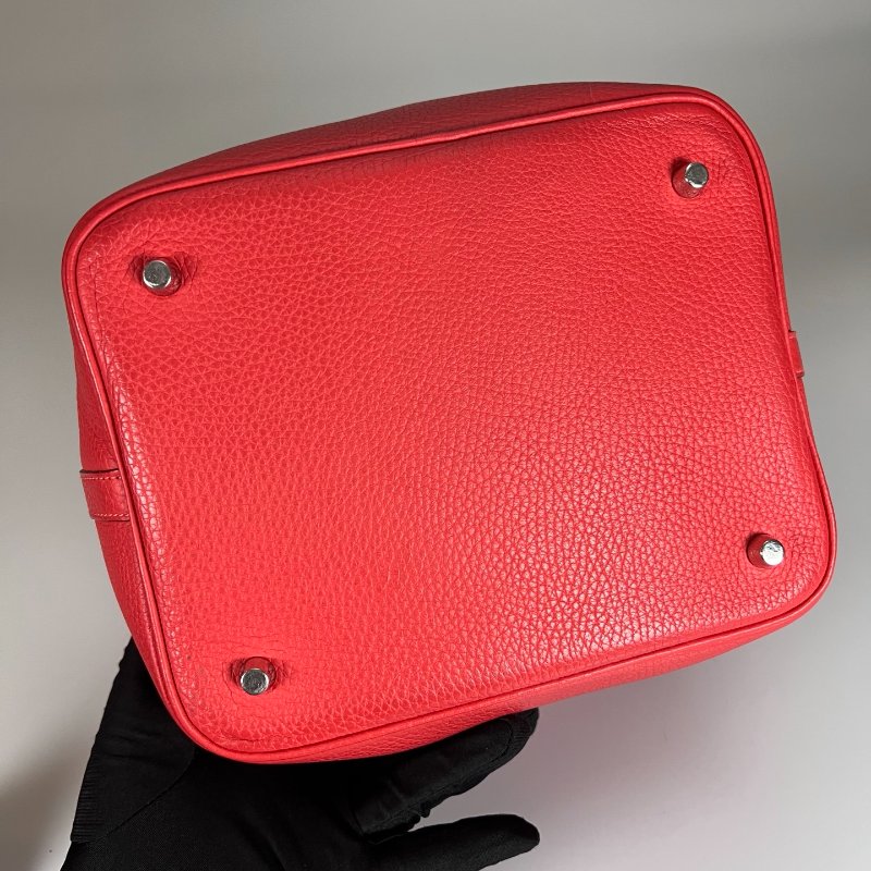 HERMES □R刻 牡丹紅CLEMENCE皮 PICOTIN22 MM 菜籃包-5