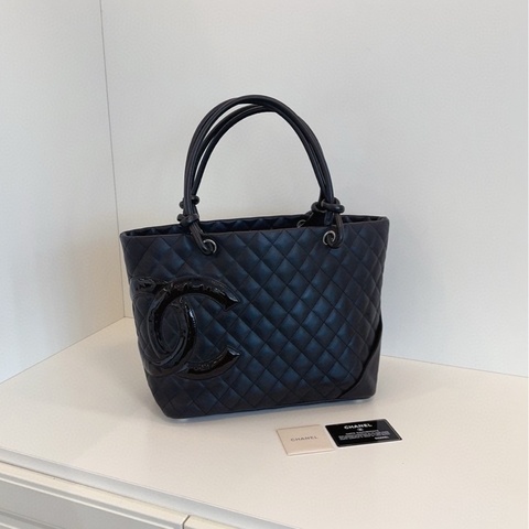 【98新帶卡🆕】Chanel 康鵬tote購物袋 soblack 黑武士菜籃子大號 手提包