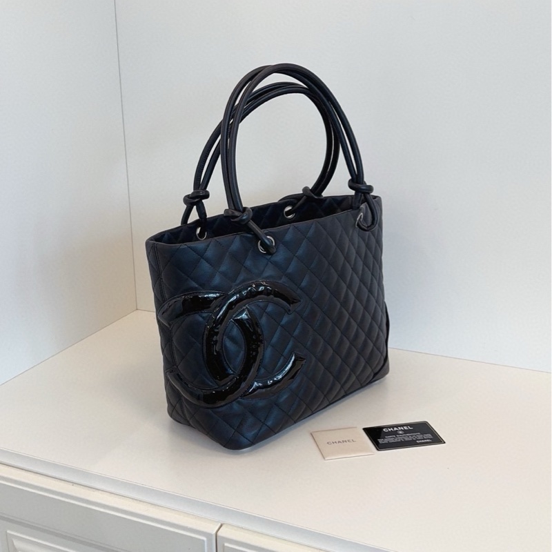 【98新帶卡🆕】Chanel 康鵬tote購物袋 soblack 黑武士菜籃子大號 手提包-1