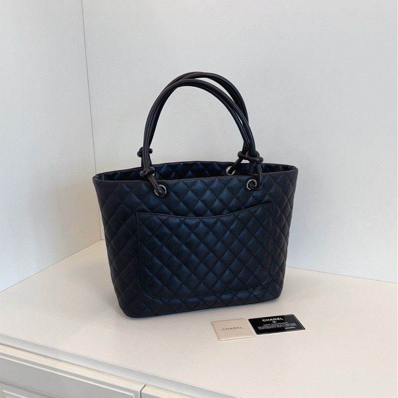 【98新帶卡🆕】Chanel 康鵬tote購物袋 soblack 黑武士菜籃子大號 手提包-6