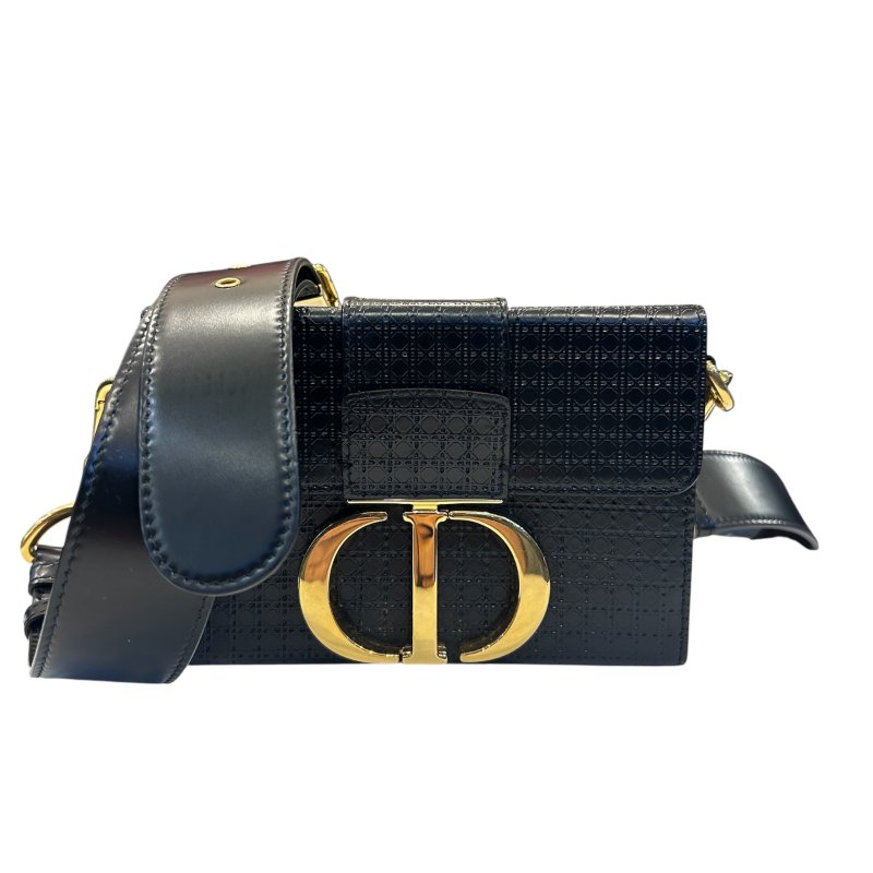 DIOR黑色金皮千鳥紋蒙田30斜背包-0
