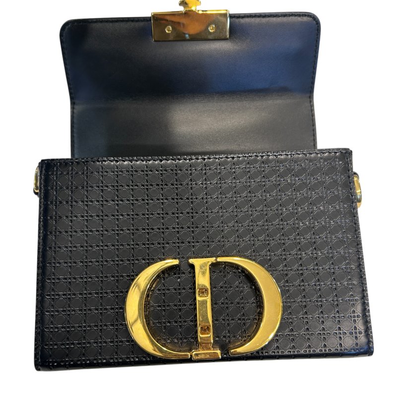 DIOR黑色金皮千鳥紋蒙田30斜背包-8