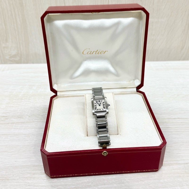 Cartier石英鋼質錶帶TANK手錶-2