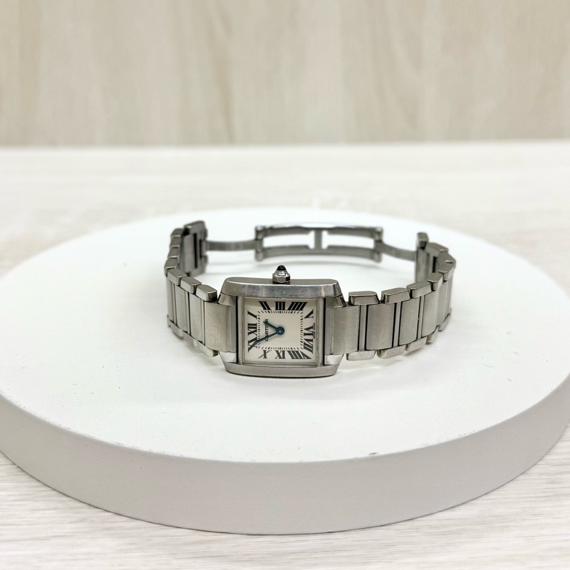 Cartier石英鋼質錶帶TANK手錶-4