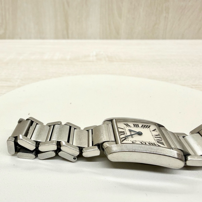 Cartier石英鋼質錶帶TANK手錶-5