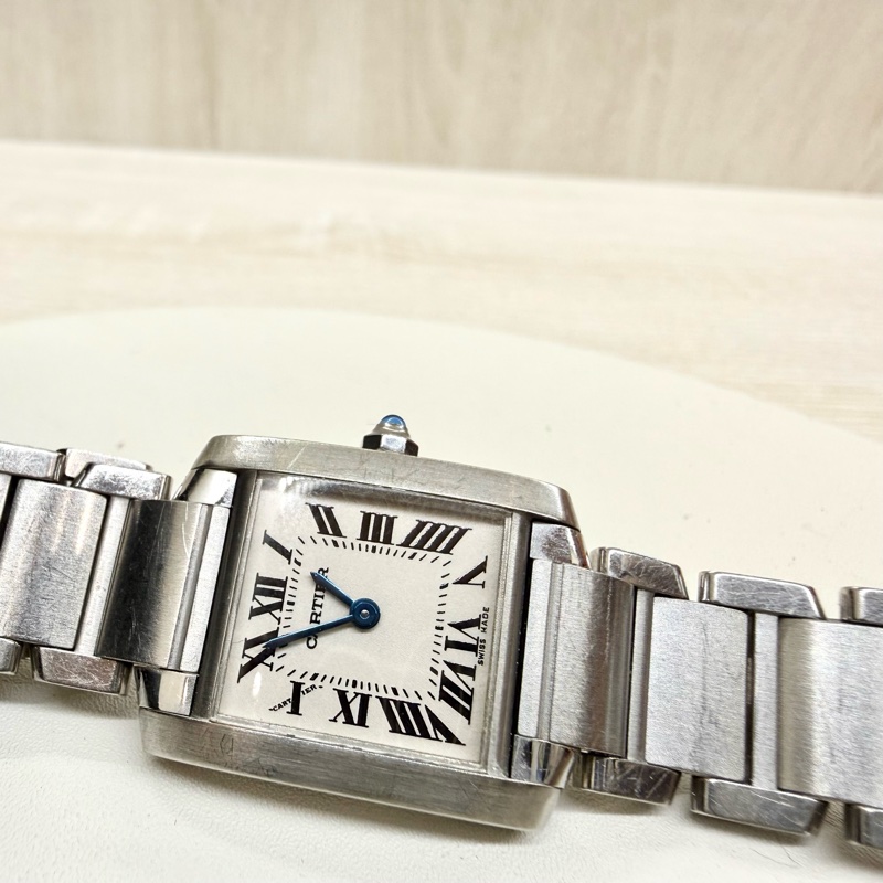 Cartier石英鋼質錶帶TANK手錶-7