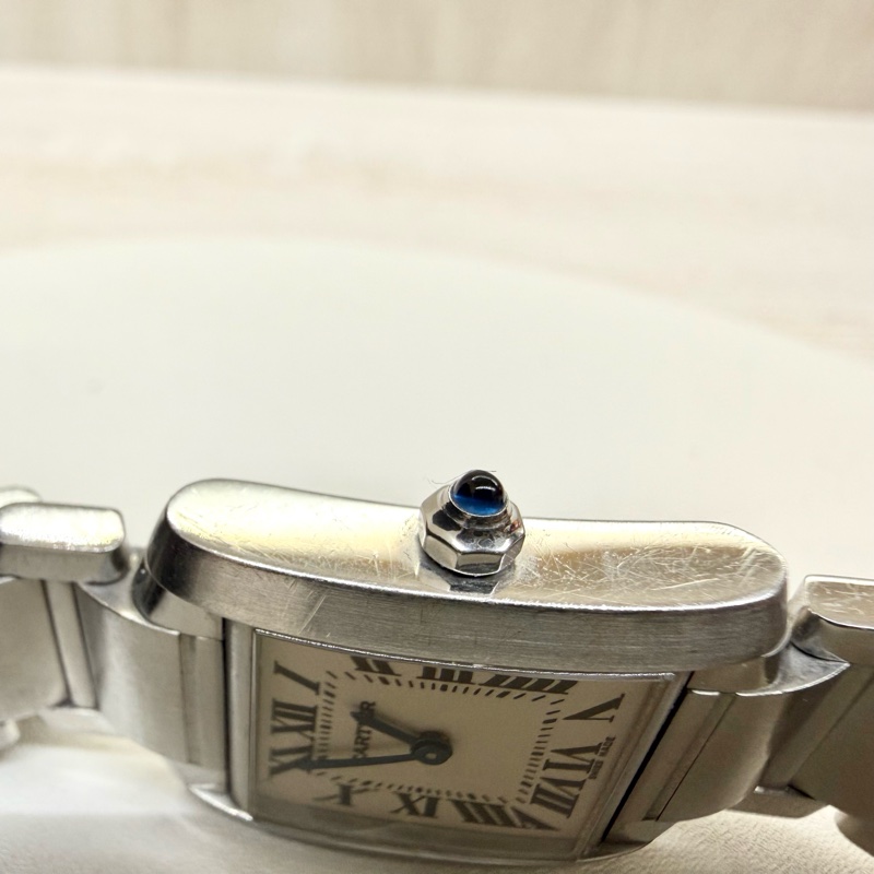 Cartier石英鋼質錶帶TANK手錶-9