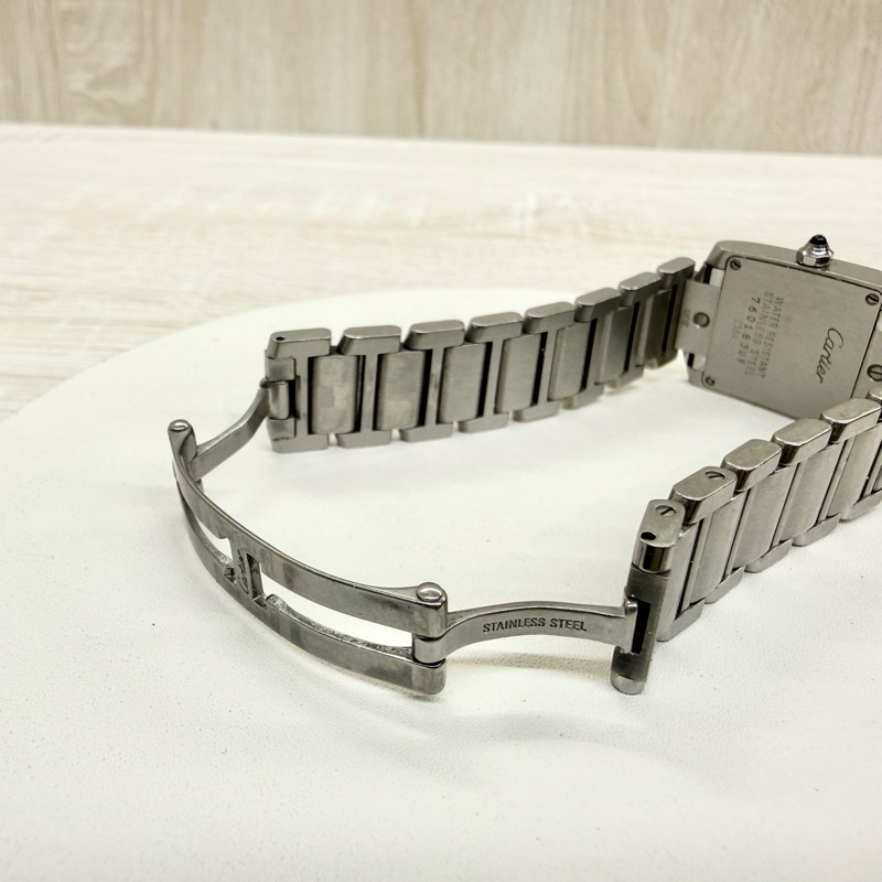 Cartier石英鋼質錶帶TANK手錶-12