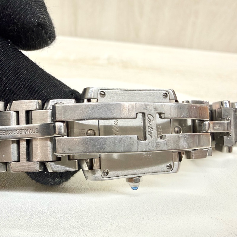 Cartier石英鋼質錶帶TANK手錶-14