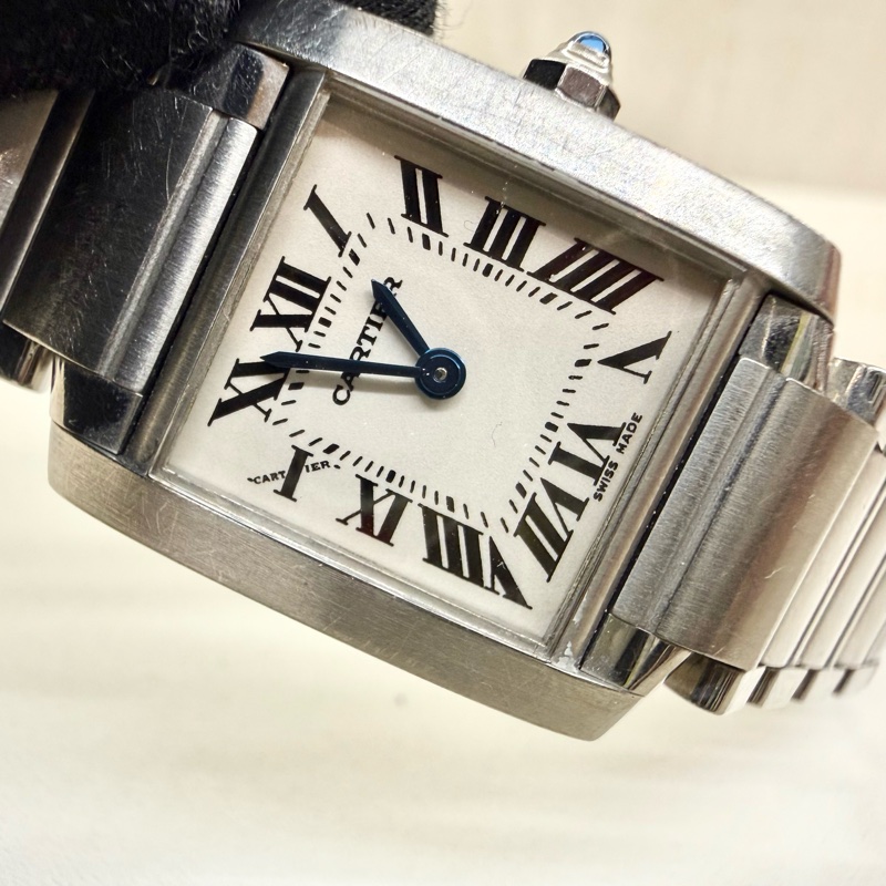Cartier石英鋼質錶帶TANK手錶-15