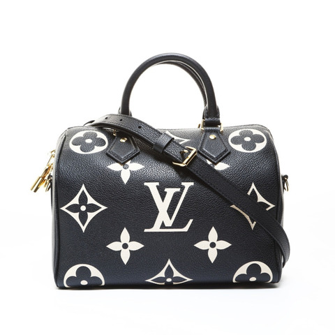 路易威登 Speedy Bandouliere 25 雙色 Monogram Empreinte M58947 波士頓包 黑色 WS26518