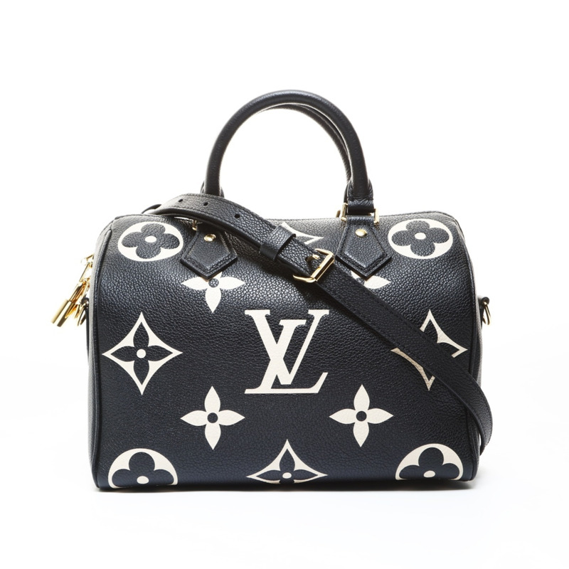 路易威登 Speedy Bandouliere 25 雙色 Monogram Empreinte M58947 波士頓包 黑色 WS26518-1