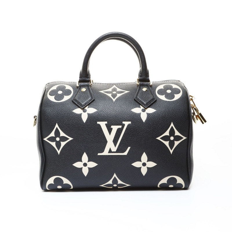 路易威登 Speedy Bandouliere 25 雙色 Monogram Empreinte M58947 波士頓包 黑色 WS26518-2