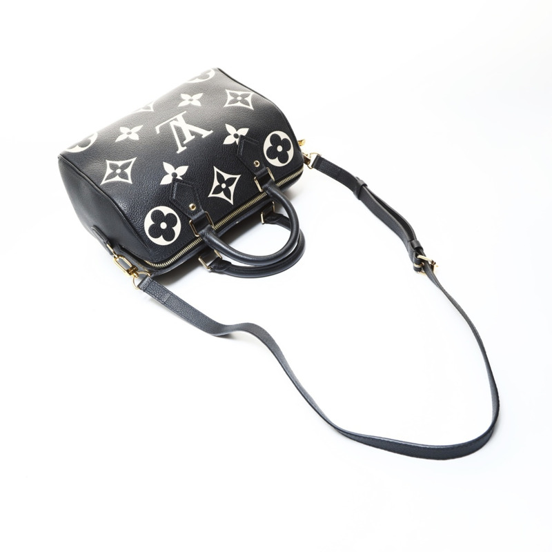 路易威登 Speedy Bandouliere 25 雙色 Monogram Empreinte M58947 波士頓包 黑色 WS26518-8