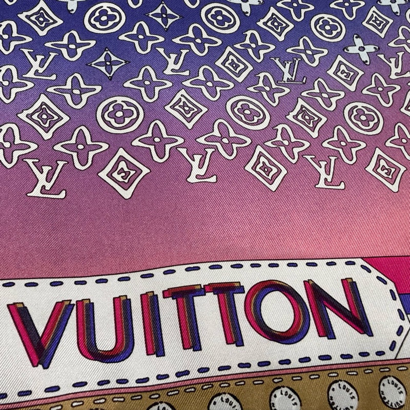 LV紫羅蘭世界地圖真絲圍巾M75218-6