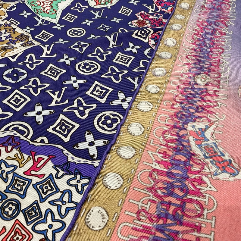 LV紫羅蘭世界地圖真絲圍巾M75218-7