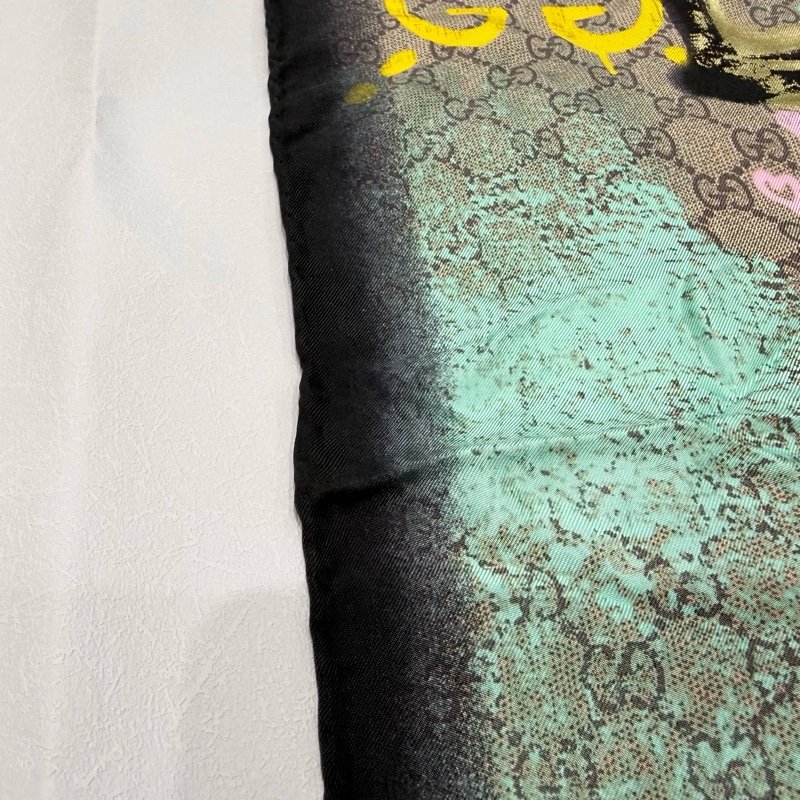GUCCI GHOST塗鴉聯名款絲巾-9
